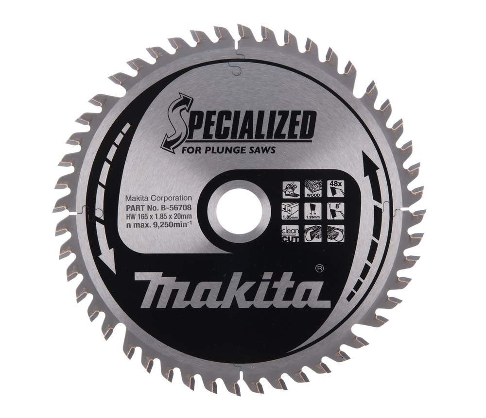 Lame de scie Makita; 165x1,6x20,0 mm; Z48; 8°