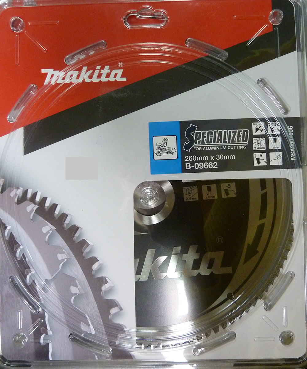 Lame de scie pour aluminium Makita; 260x2,4x30,0 mm; Z100; -5°