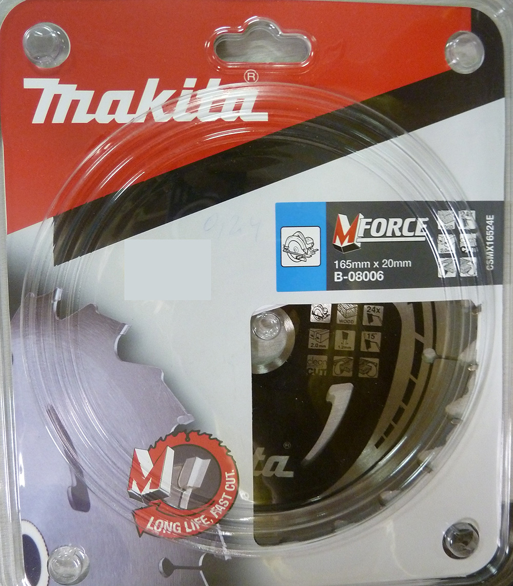 Lame de scie Makita MFORCE; 165x2x20,0 mm; Z24; 15°