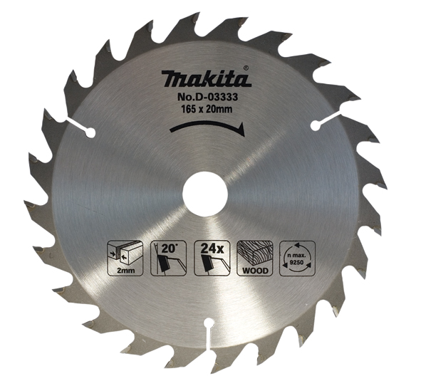 Lame de scie Makita; 165x20,0 mm; Z24; 20°
