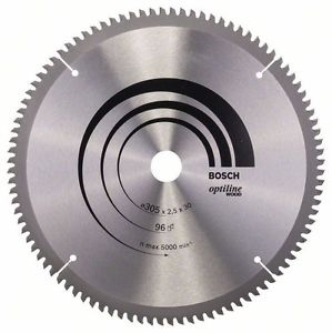 Lame de scie Bosch OPTILINE WOOD; 305x2,5x30,0 mm; Z96; -5°