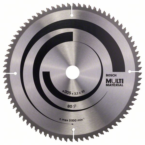 Lame de scie Bosch MULTI MATERIAL; 305x3,2x30,0 mm; Z80; -5°
