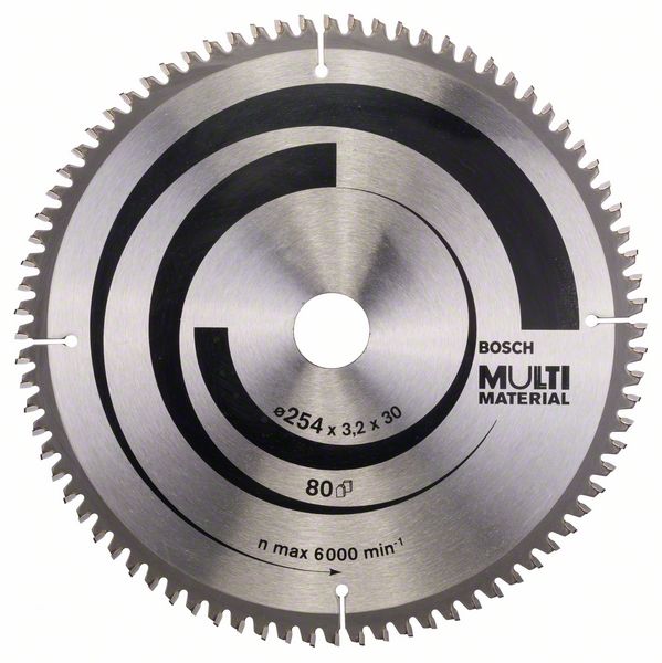 Lame de scie Bosch MULTI MATERIAL; 254x3,2x30,0 mm; Z80; -5°