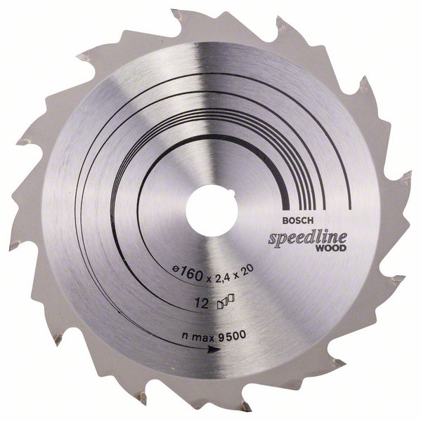 Lame de scie Bosch SPEEDLINE WOOD; 160x2,4x20,0 mm; Z12; 15°