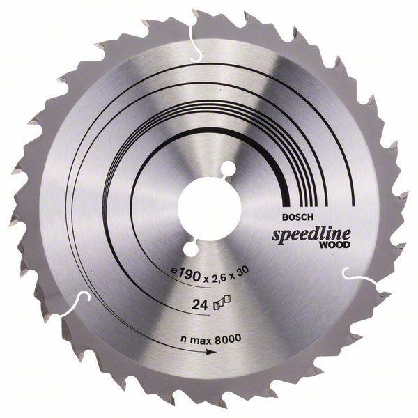 Lame de scie Bosch SPEEDLINE WOOD; 190x2,6x30,0 mm; Z24; 15°