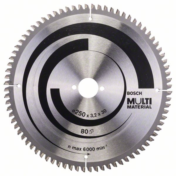Lame de scie Bosch MULTI MATERIAL; 250x3,2x30,0 mm; Z80; -5°