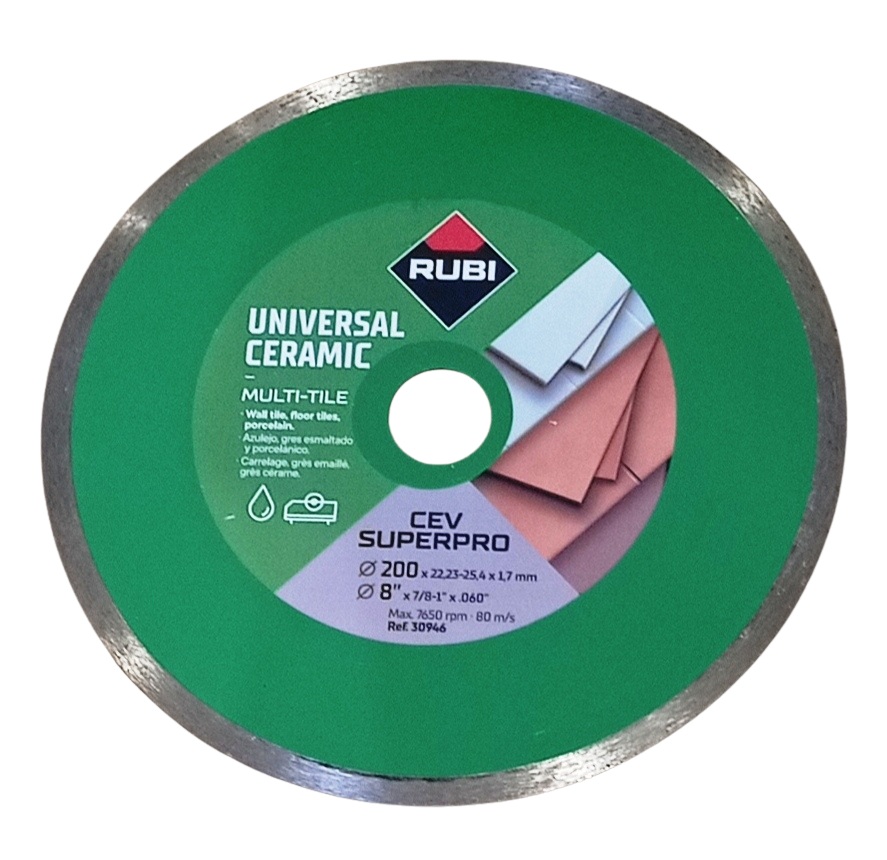 Disque à tronçonner diamant pour coupe humide Rubi CEV 200 SUPERPRO; 200; 25,4 