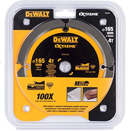 Lame de scie pour plaques de fibres de ciment DeWalt; 165x1,8x20,0 mm; Z4; 12°