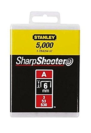 Agrafes Stanley Light Duty; 6 mm; 5000 pcs .; type A galvanisé