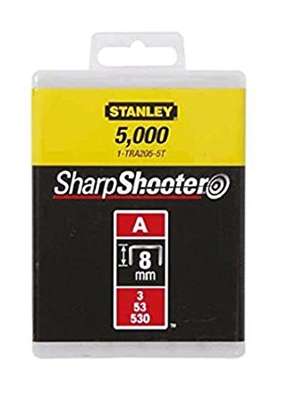 Agrafes Stanley Light Duty; 8 mm; 5000 pcs .; type A galvanisé