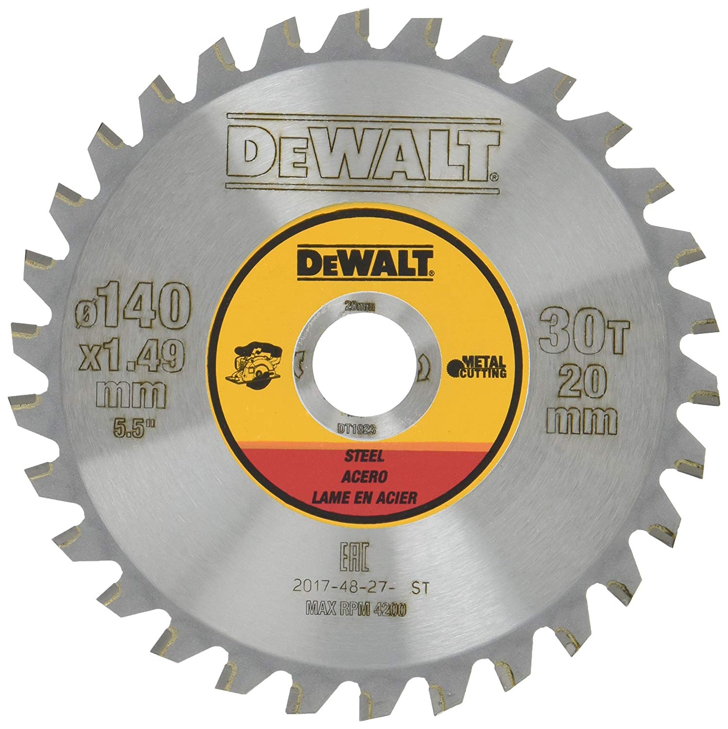 Lame de scie pour le métal DeWalt; 140x1,49x20,0 mm; Z30; 1,5°