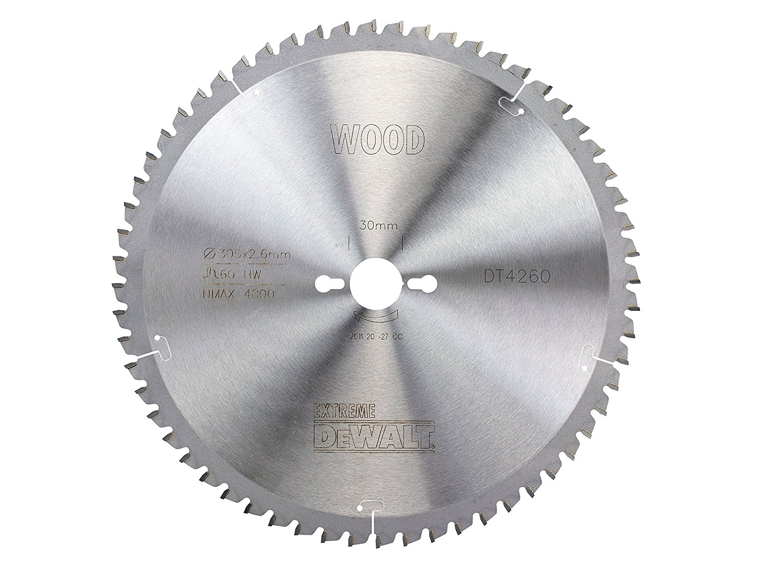 Lame de scie DeWalt; 305x2,6x30,0 mm; Z60; -5°