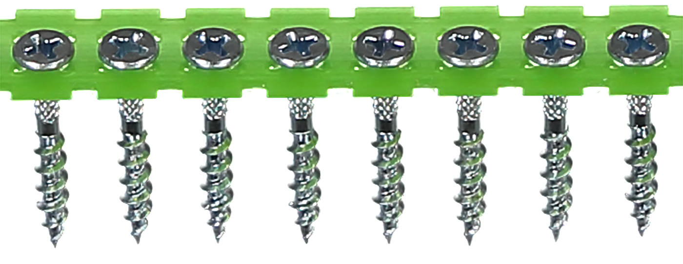 Vis en bande pour copeaux de bois, zinguées brillantes, pour profils en bois Essve 542330; 4,2x30 mm; 1000 unités