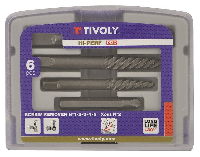 Extracteurs de vis Tivoly Hi-Perf Pro; 6 unités