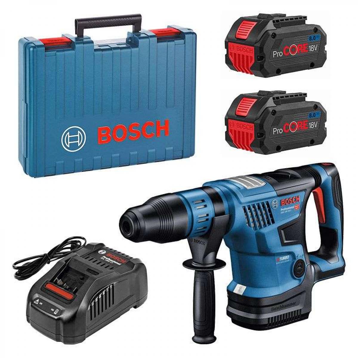 Marteau perforateur Bosch GBH 18V-36 C BITURBO; 7,0 J; SDS-max; 18 V; 2x8,0 Ah accu.