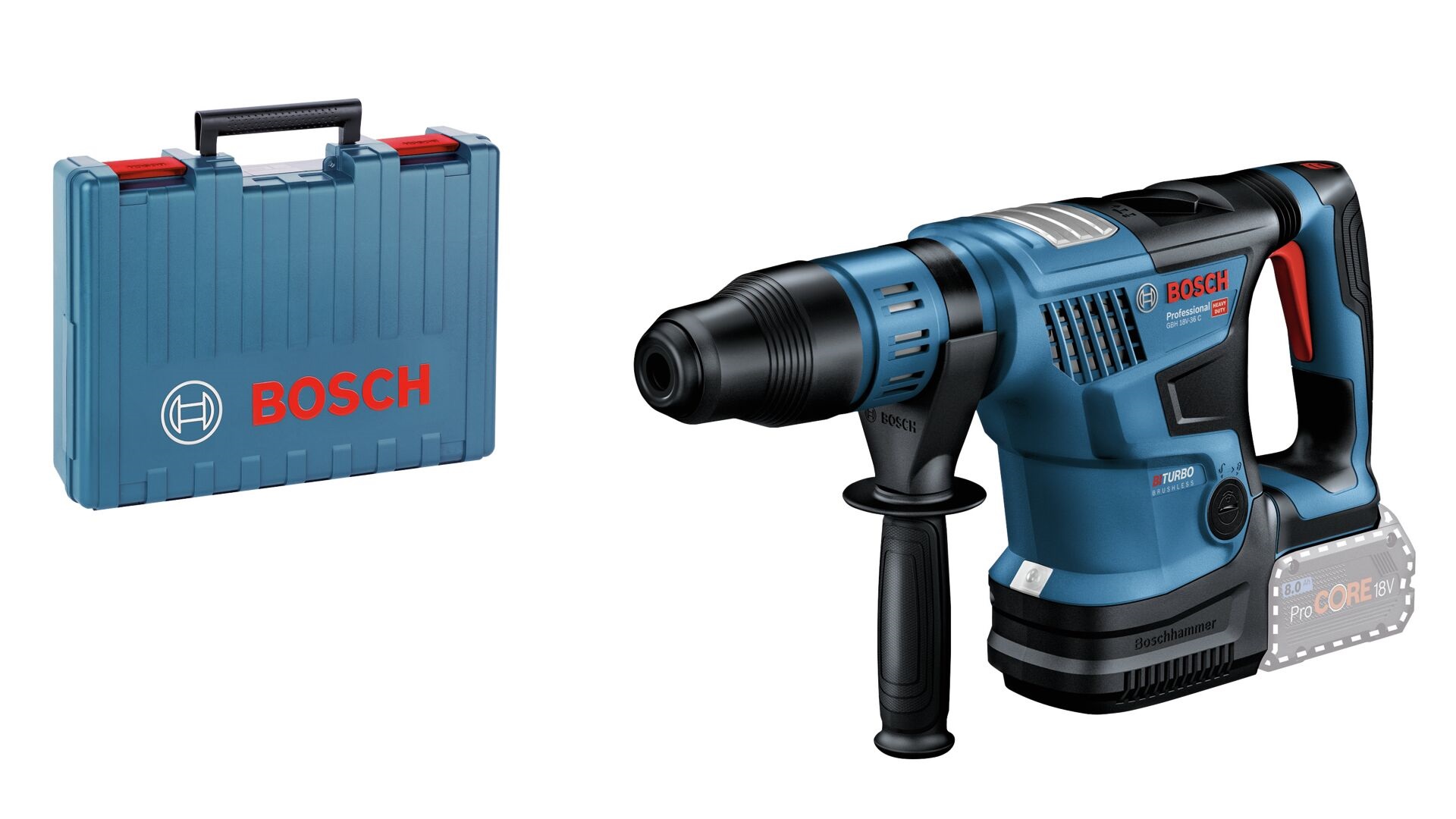 Marteau perforateur Bosch GBH 18V-36 C BITURBO; 7,0 J; SDS-max; 18 V (sans batterie et...