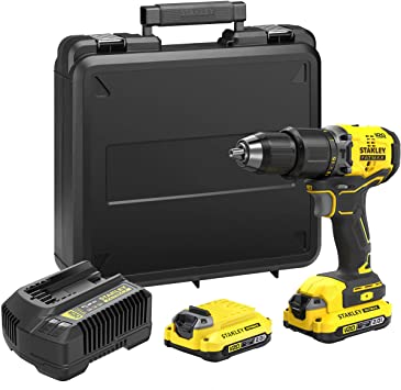 Perceuse à percussion sans fil Stanley SFMCD715D2K-QW; 18 V; 2x2,0 Ah accu.