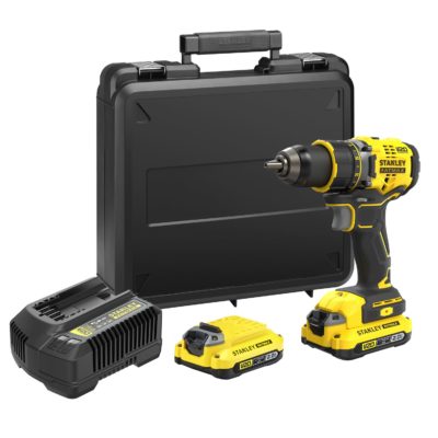 Perceuse à percussion sans fil Stanley SFMCD715C2K-QW; 18 V; 2x1,5 Ah accu.