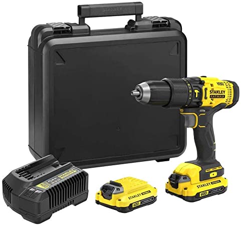 Perceuse à percussion sans fil Stanley SFMCD711C2K-QW; 18 V; 2x1,5 Ah accu.