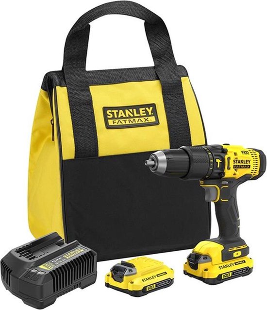 Perceuse à percussion sans fil Stanley SFMCD711C2S-QW; 18 V; 2x1,5 Ah accu.
