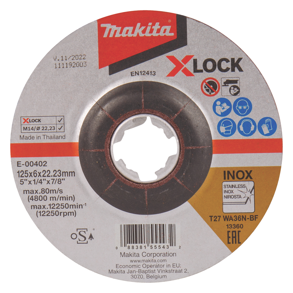 Disque a meuler Makita RST WA36N X-Lock; 125x6 mm