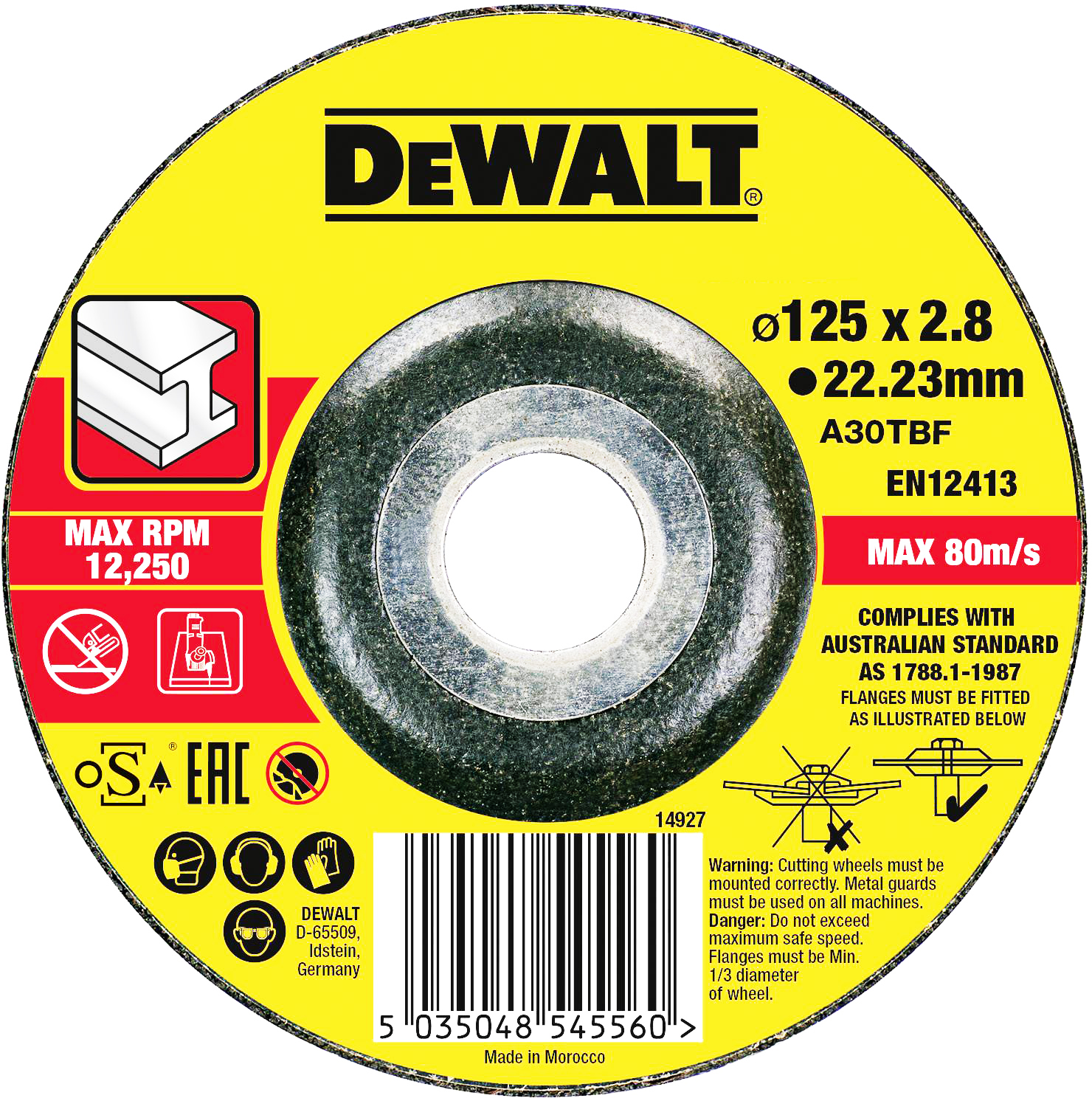 Disque abrasif DeWalt DT43911-QZ; 125x2,8 mm