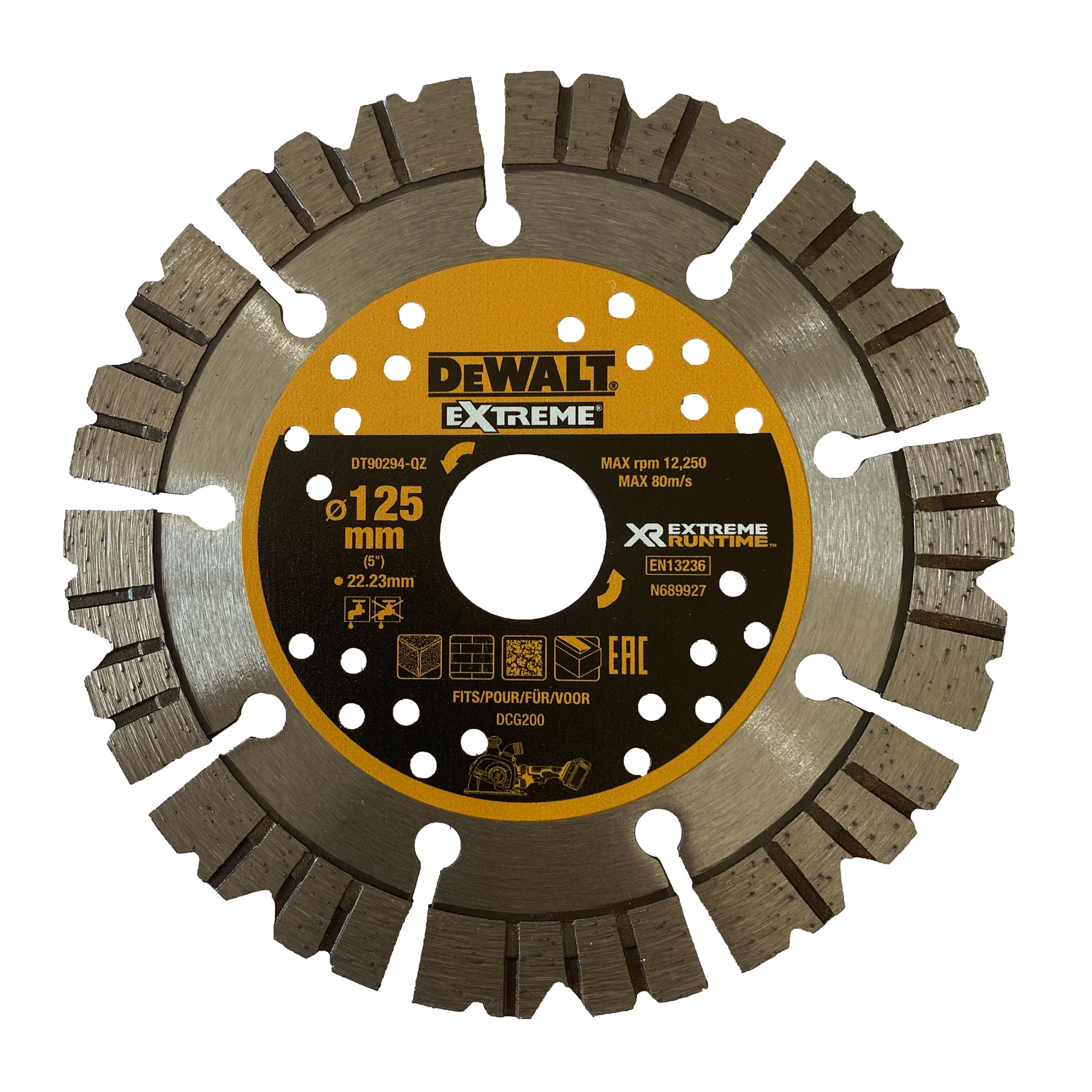 Disque à tronçonner diamanté DeWalt Extreme; 125x2x22,23 mm