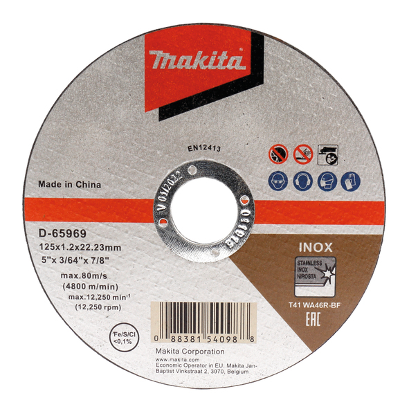 Disque abrasif Makita; 125x1,2 mm; 12 unités
