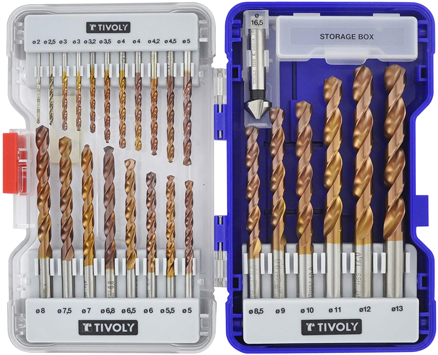 Jeu de forets pour le métal Tivoly FURIUS; HSS; 1-13 mm; 26 unités
