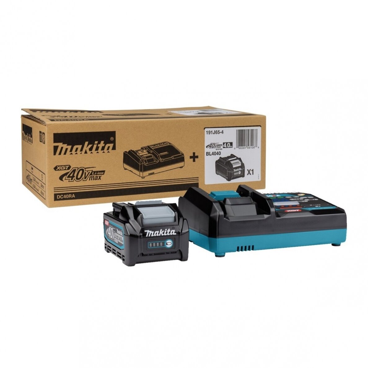 Ensemble d'accessoires Makita 191J65-4; 40 V; 4,0 Ah accu. + Chargeur DC40RA