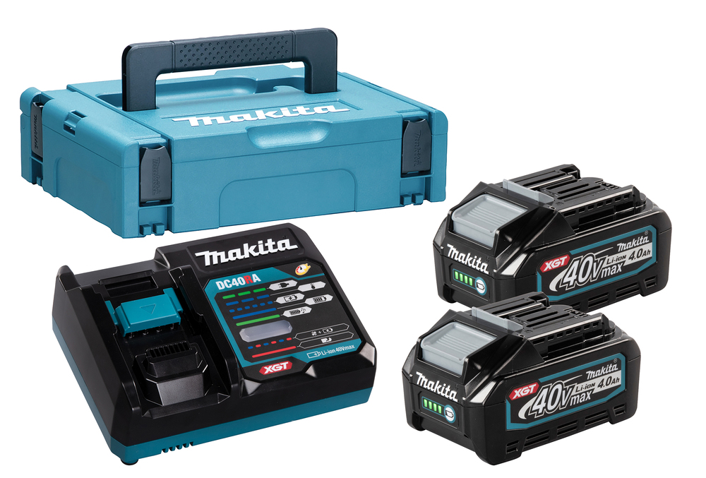 Ensemble d'accessoires Makita 191J97-1; 40 V; 2x4,0 Ah accu. + Chargeur DC40RA