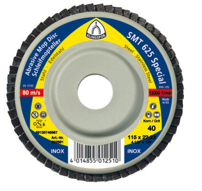 Meule-éventail Klingspor 321669; 180x22,23 mm; G36; 5 unités