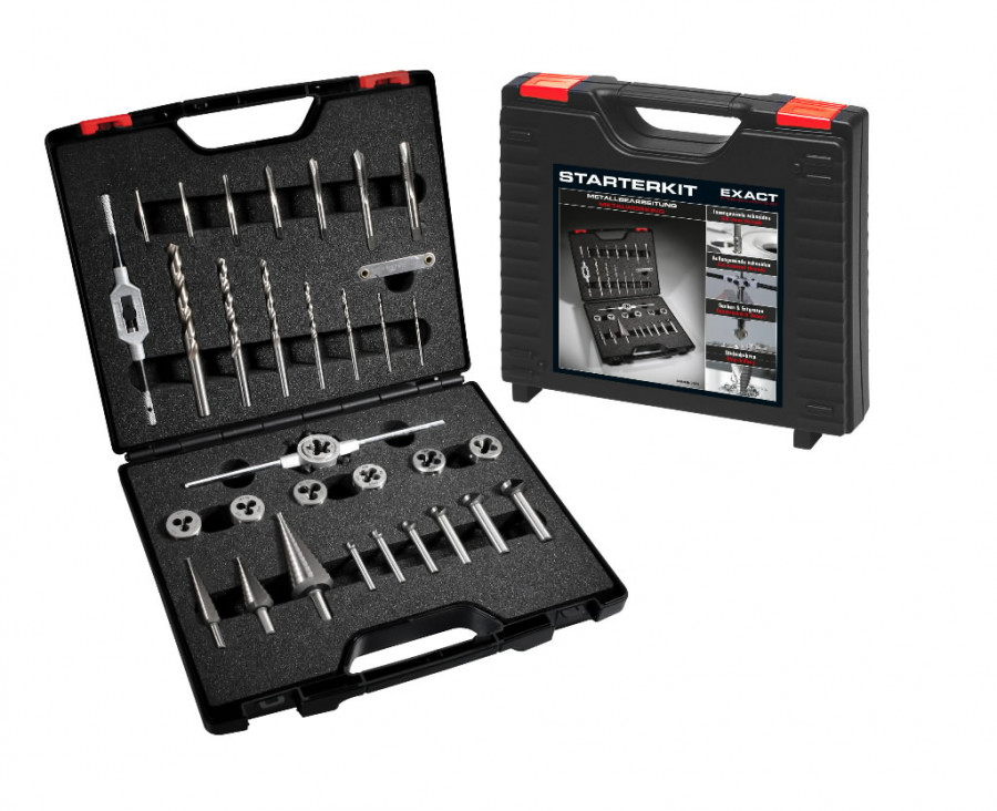Robinet et jeu de matrice Exact Starterkit Metal; M3-M12; 35 unités