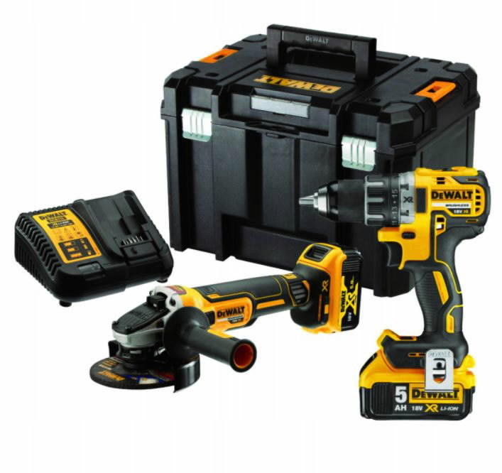 Ensemble d'outils DeWalt DCK2020P2T-QW (DCG405 + DCD791); 18 V; 2x5,0 Ah accu.