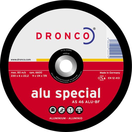 Disque abrasif Dronco ALU SPECIAL AS 46 ALU; 125x6x22,23 mm; 1 unités