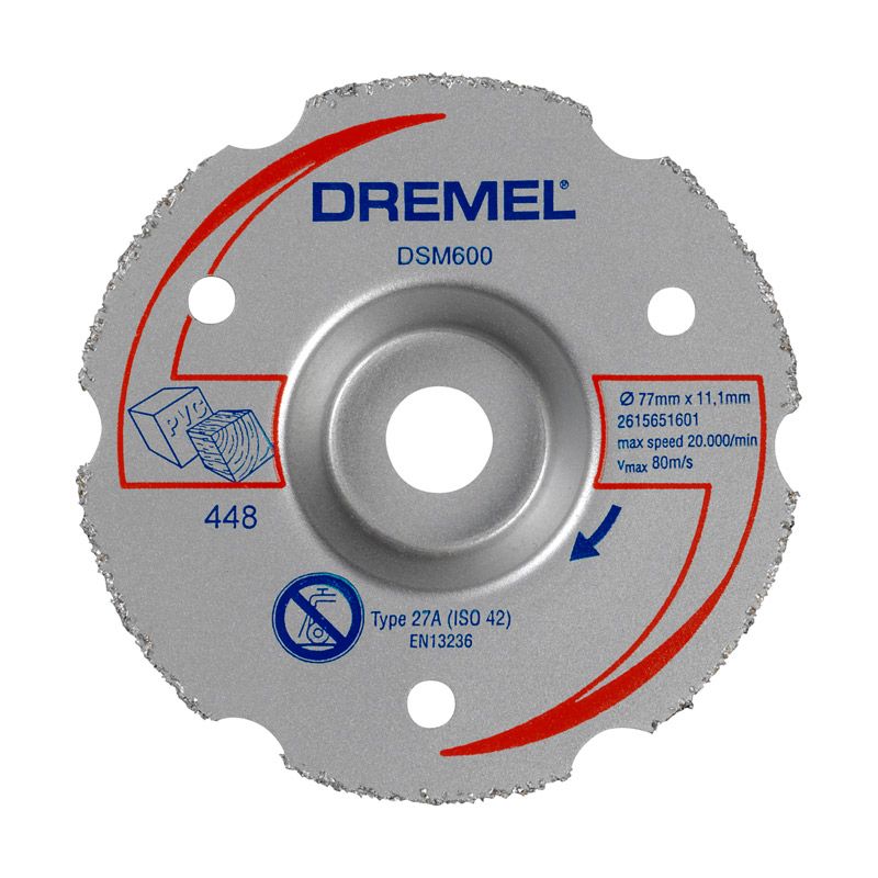 Roue de coupe affleurante carbure polyvalente Dremel 2615S600JB; 77 mm
