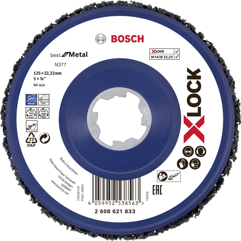 Disque à polir en feutre Bosch X-LOCK N377 Metal; 125 mm