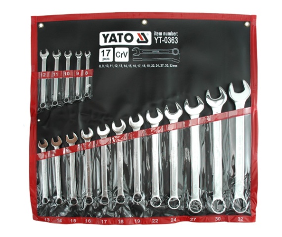 Ensemble de clés combinées Yato YT-0363; 8-32 mm; 17 unités