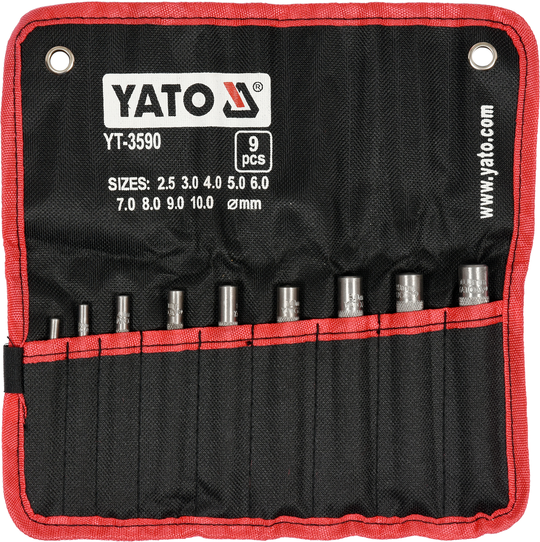 Poinçons pour cuir Yato YT-3590; 2,5-10 mm; 9 unités
