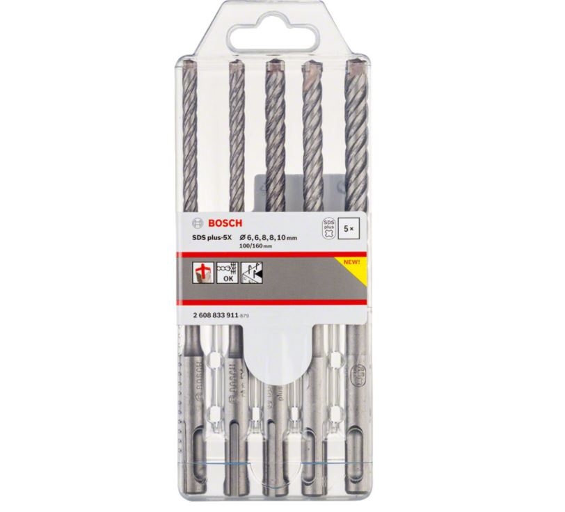 Jeu de forets Bosch SDS plus-5X; 6-10 mm; 5 unités