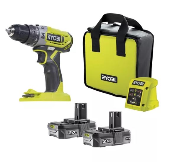 Perceuse à percussion Ryobi R18PD2-220SL; 18 V; 2x2,0 Ah accu.