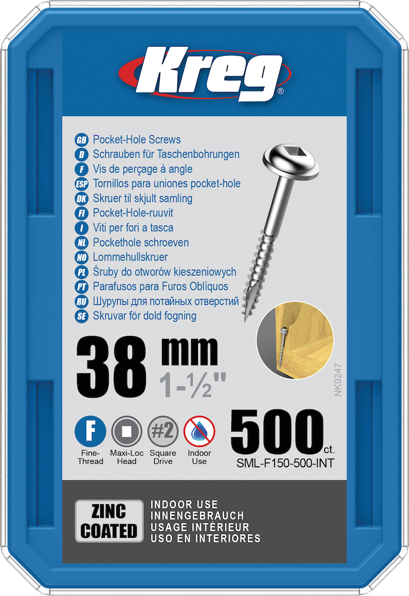 Vis à bois Kreg SML-F150; Maxi-Loc; 1,50''; 38 mm; 500 pcs.; fil fin