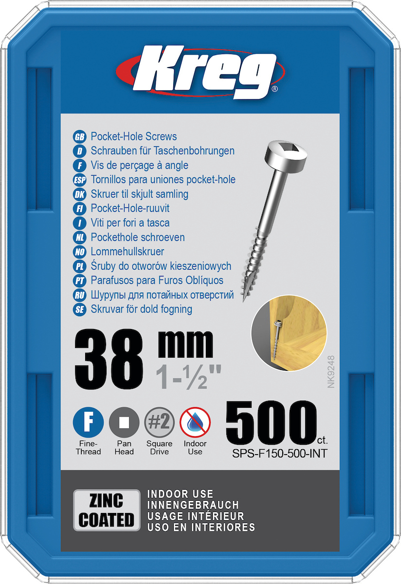 Vis à bois Kreg SPS-F150; Pan Head; 1,50''; 38 mm; 500 unités