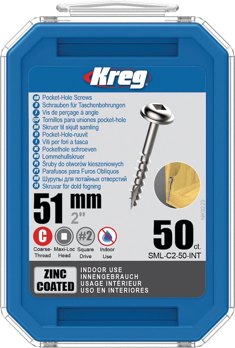 Vis à bois Kreg SML-C2; Maxi-Loc; 2,00''; 51 mm; 50 unités