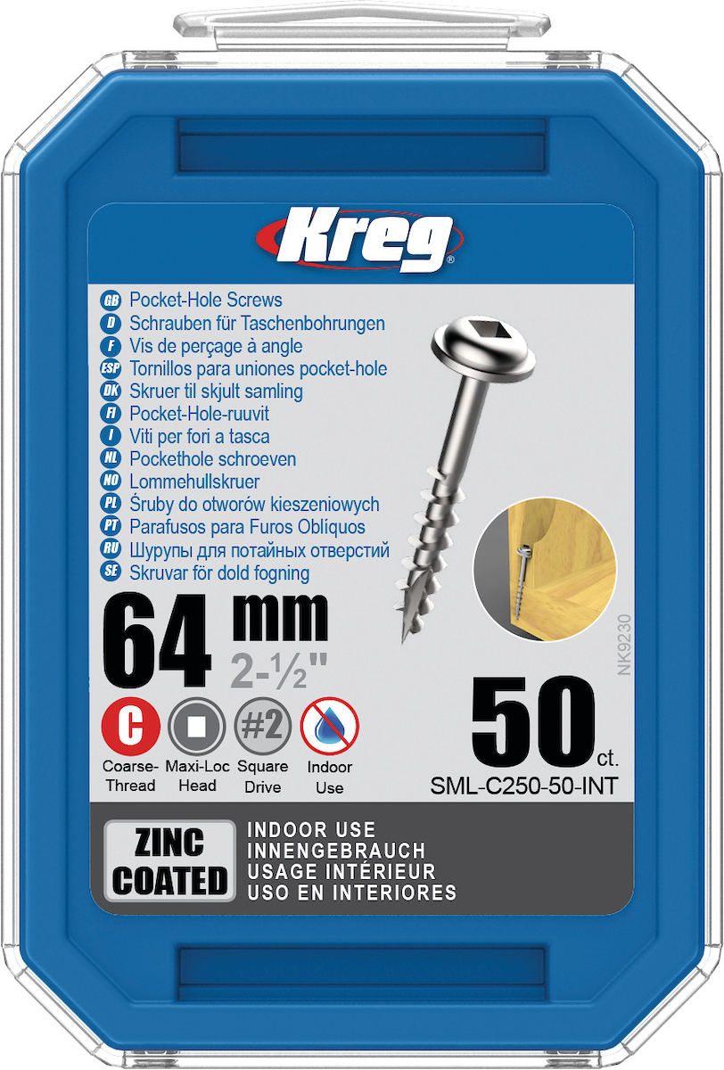 Vis à bois Kreg SML-C250; Maxi-Loc; 2,50''; 64 mm; 50 pcs.; gros fil