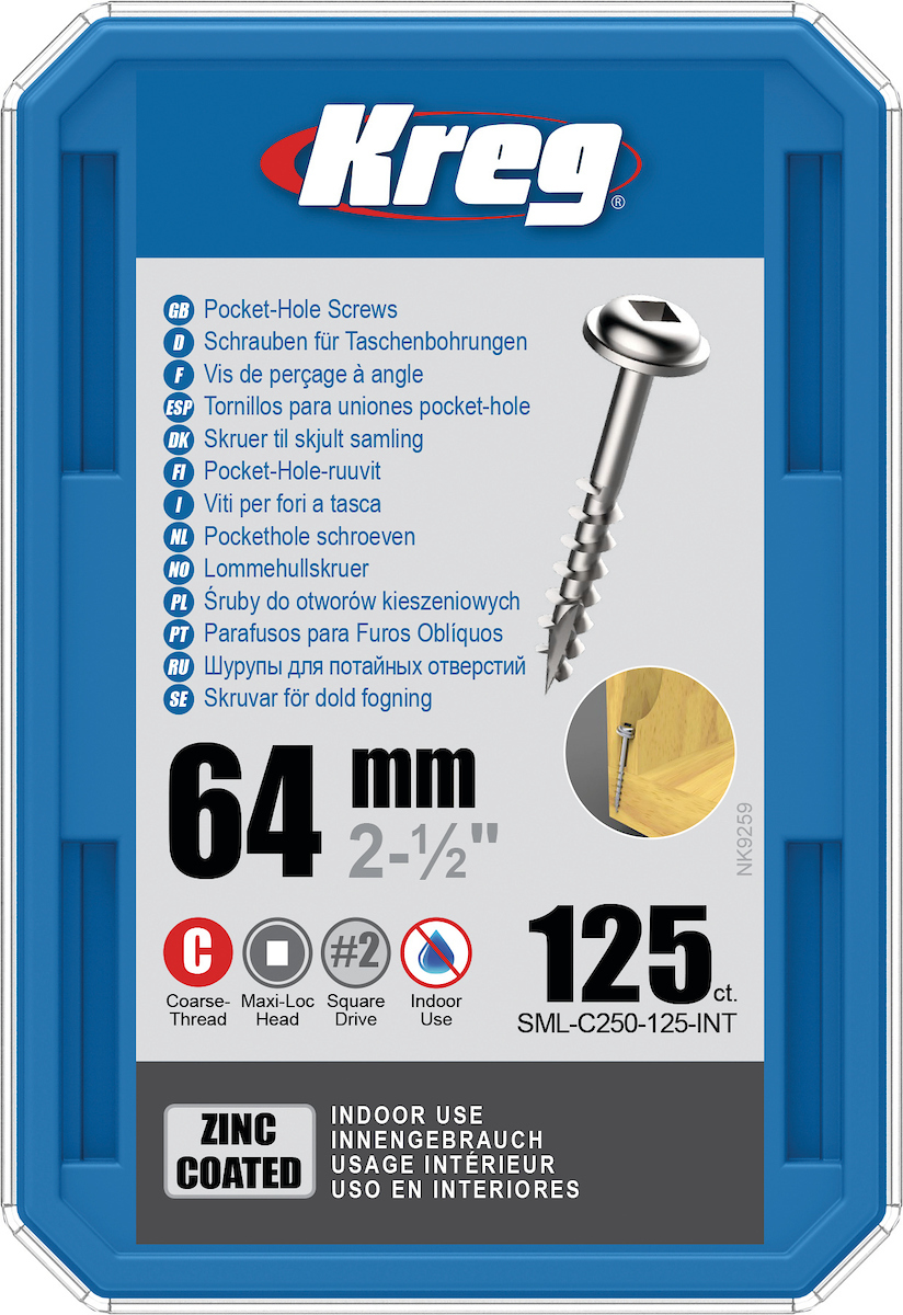 Vis à bois Kreg SML-C250; Maxi-Loc; 2,50''; 64 mm; 125