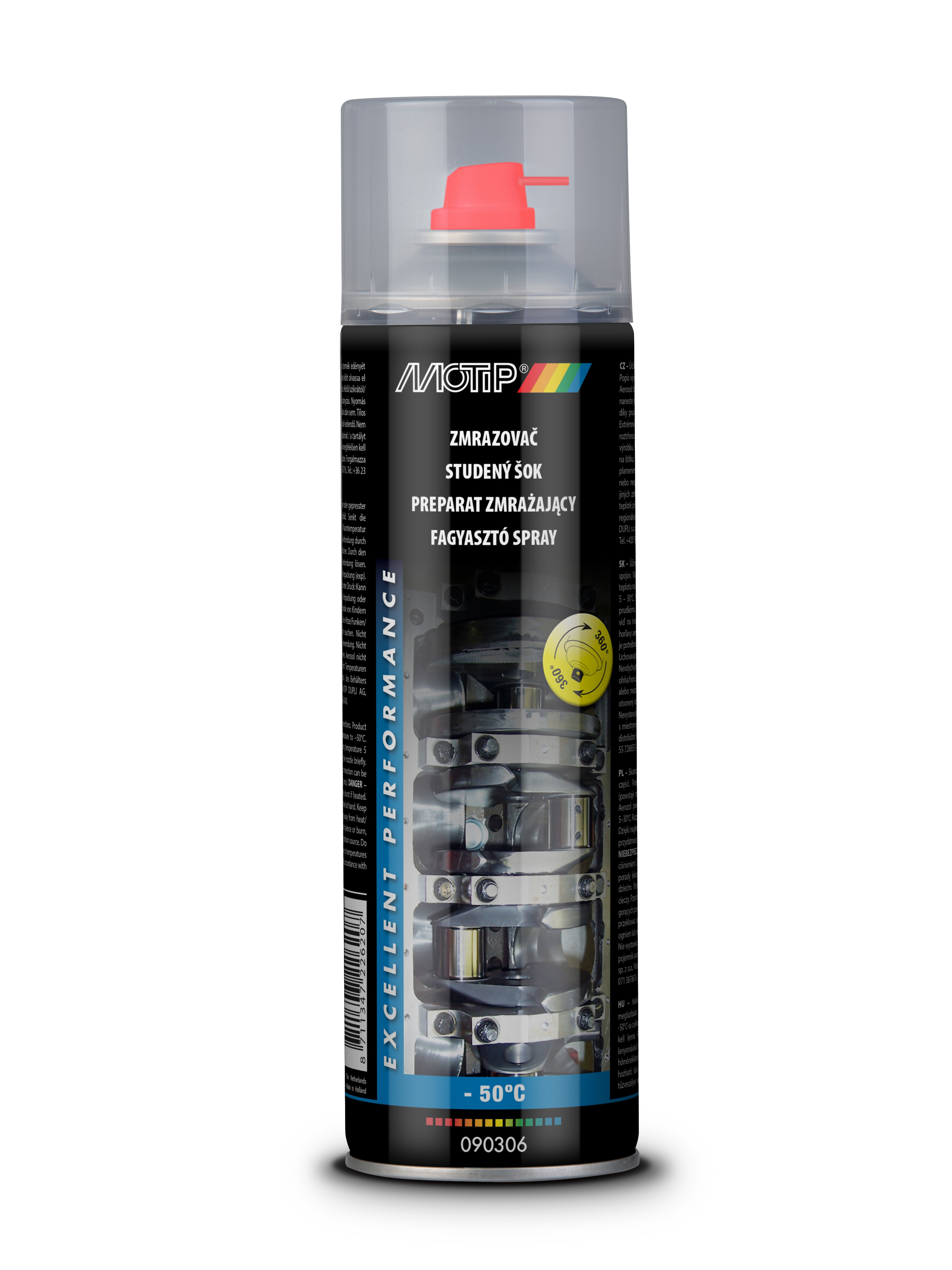 Aérosol Motip FREEZER; 0-50° C; 500 ml