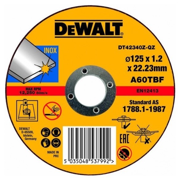 Disque abrasif DeWalt DT42340Z-QZ; 125x1,2 mm