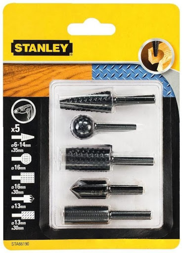 Coffret de forêts pour le bois Stanley STA66190-QZ; 5 unités