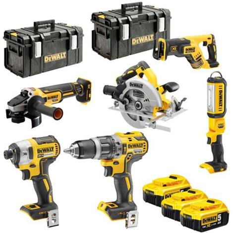 Ensemble d'outils DeWalt DCK623P3-QW (DCG405 + DCS367 + DCS570 + DCF887 + DCD796 + DCL050); 18 V; 3x5,0 Ah accu.